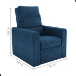 Poltrona Do Papai Reclinável Maia Veludo Azul - Imagem 4