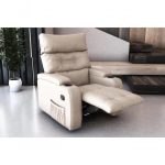 Poltrona Giratório Papai Reclinavel Mx66 Commander Sintetico Bege Matrix - Imagem 3
