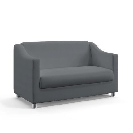 Poltrona Namoradeira Decorativa Estofada Alya Sued Cinza Aradecor