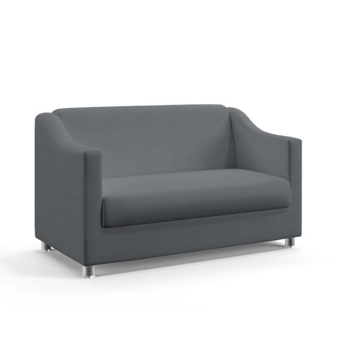 Poltrona Namoradeira Decorativa Estofada Alya Sued Cinza Aradecor - Imagem 1