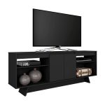Rack 1,60m 55 Polegadas Tulum Preto – Móveis Arapongas