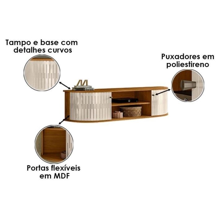 Rack Bancada Suspensa Modena Cinamomo Off White – Madetec - Imagem 3
