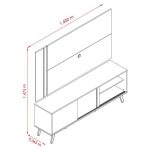 Rack Bancada e Painel para TV Cronos Calacata Off White – Madetec - Imagem 3