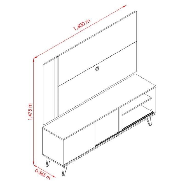 Rack Bancada e Painel para TV Cronos Calacata Off White – Madetec - Imagem 3
