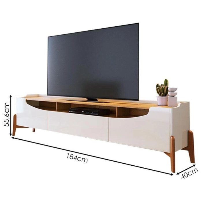 Rack Bancada para Sala Studio 1.8 Off White Nature – Imcal - Imagem 3