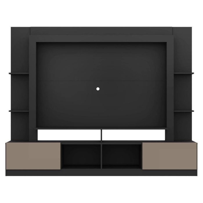Rack Estante Painel Suporte Tv 65” PretoLaca Fumê - Imagem 2