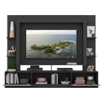 Rack Estante Painel Suporte Tv 65” PretoLaca Fumê - Imagem 3