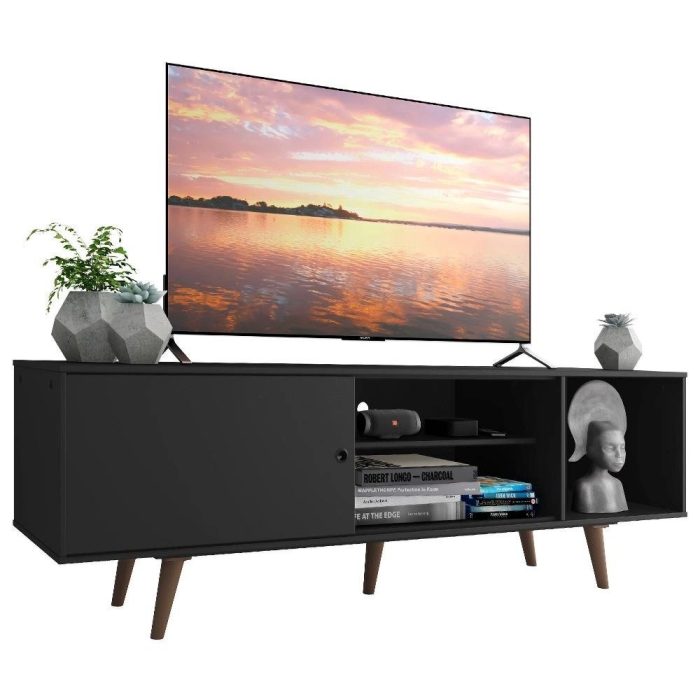 Rack Madesa Dubai para TV até 65 Polegadas com Pés – Preto/Rustic - Imagem 2