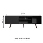 Rack Madesa Dubai para TV até 65 Polegadas com Pés – Preto/Rustic - Imagem 4
