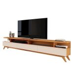 Rack Para TV Até 85 Polegadas Vivare 2.2 Wood NatureOff White – jlar Móveis - Imagem 2