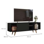 Rack Retrô Goslar Fosco Preto 162 cm - Imagem 3