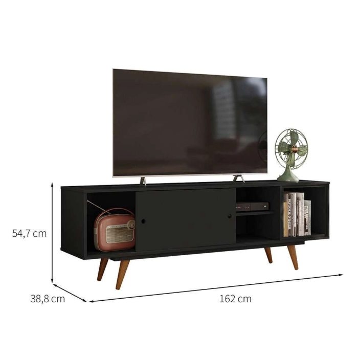 Rack Retrô Goslar Fosco Preto 162 cm - Imagem 3