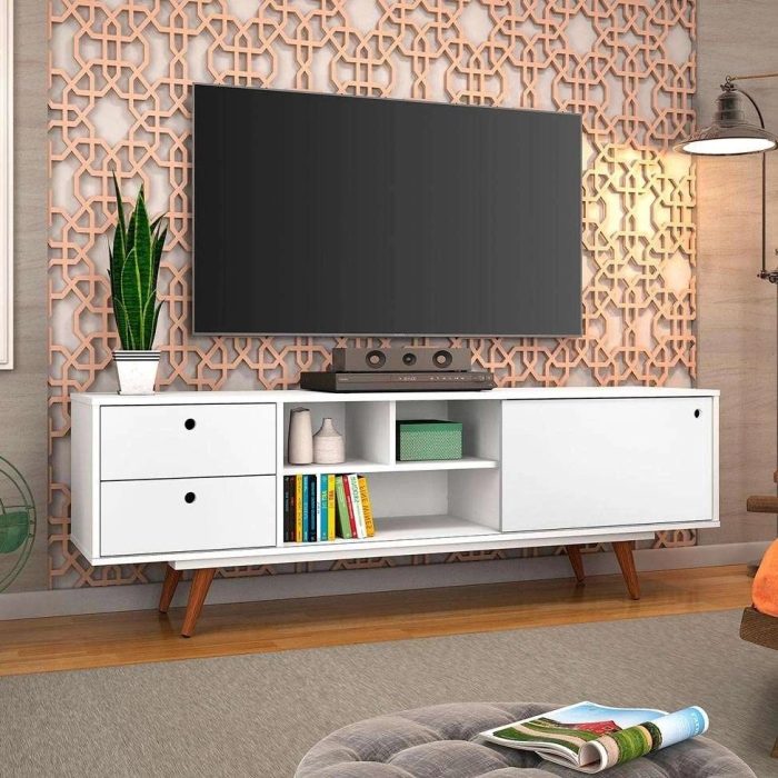 Rack Retrô Weimar Branco 162 cm - Imagem 1