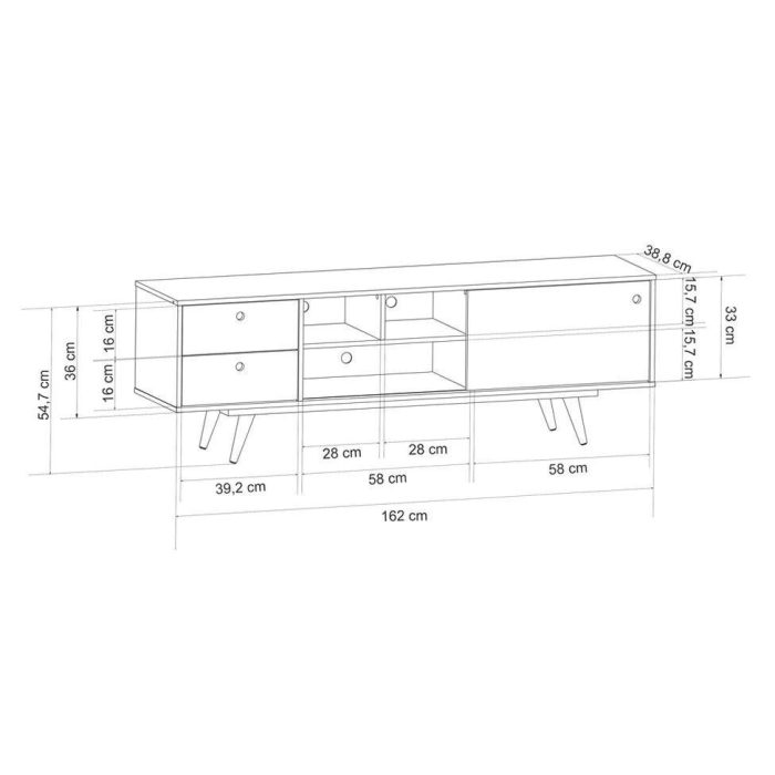 Rack Retrô Weimar Preto 162 cm - Imagem 4