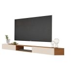 Rack Suspenso Para TV até 72 Polegadas Nicho 1.8 NatureOff White – Giga Móveis