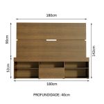 Rack com Painel Sobreposto para TV até 65 Everest Madesa - Imagem 4
