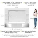 Rack com Painel Tv 65 Portas com Espelho Oslo Branco - Imagem 4