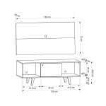 Rack com Painel para TV até 42 Polegadas SalahFreijo e Off White 135 cm - Imagem 4