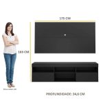 Rack com Painel p/tv até 65 Flórida Multimóveis Preto - Imagem 4
