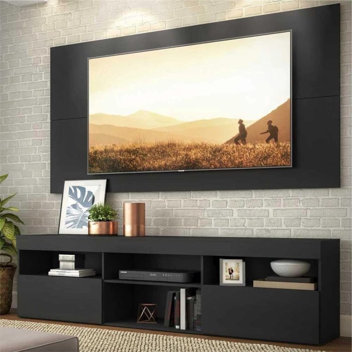 Rack com Painel p/tv até 65 Flórida Multimóveis Preto - Imagem 1