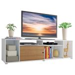 Rack para TV até 65 Polegadas Madesa Cancun – BrancoRustic - Imagem 2