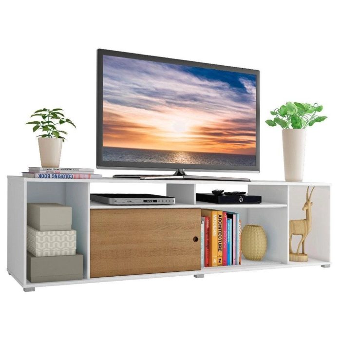 Rack para TV até 65 Polegadas Madesa Cancun – BrancoRustic - Imagem 2