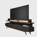 Rack para TV até 72 Polegadas Vivare Wood Móveis Germai Black/Freijó - Imagem 2