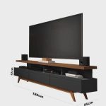 Rack para TV até 72 Polegadas Vivare Wood Móveis Germai Black/Freijó - Imagem 3