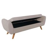 Recamier Bau Italia 1,40m Suede Bege – Inova Decor