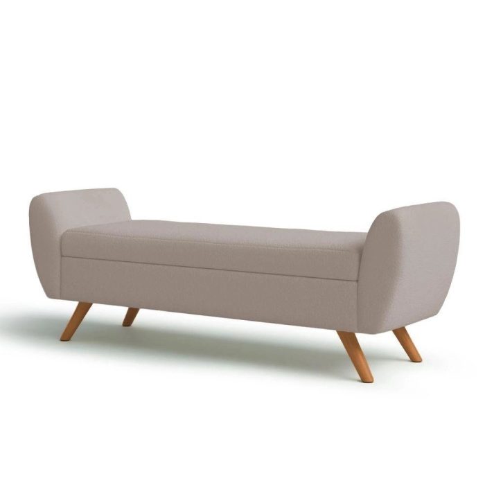 Recamier Bau Italia 1,40m Suede Bege – Inova Decor - Imagem 2