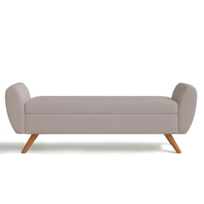 Recamier Bau Italia 1,40m Suede Bege – Inova Decor - Imagem 3
