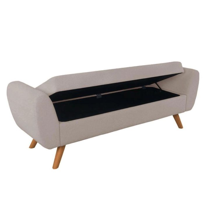 Recamier Bau Italia 1,40m Suede Bege – Inova Decor - Imagem 1