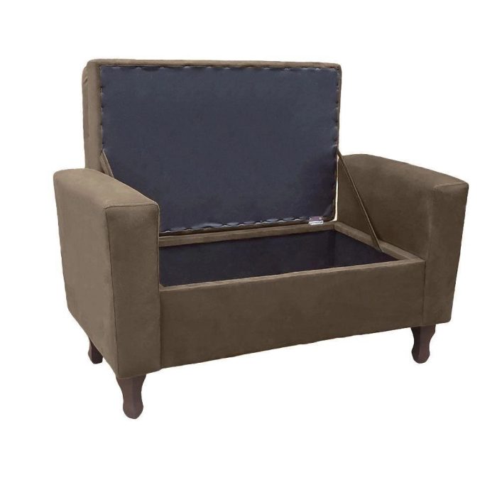 Recamier Bau Rico 140x Suede Cappuccino – Majú Decor - Imagem 2
