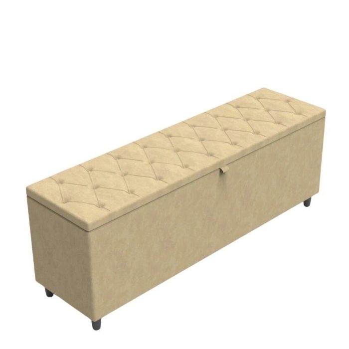 Recamier Bau Rico 140x Suede Cappuccino – Majú Decor - Imagem 1