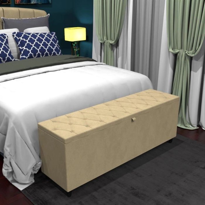 Recamier Bau Rico 140x Suede Cappuccino – Majú Decor - Imagem 2