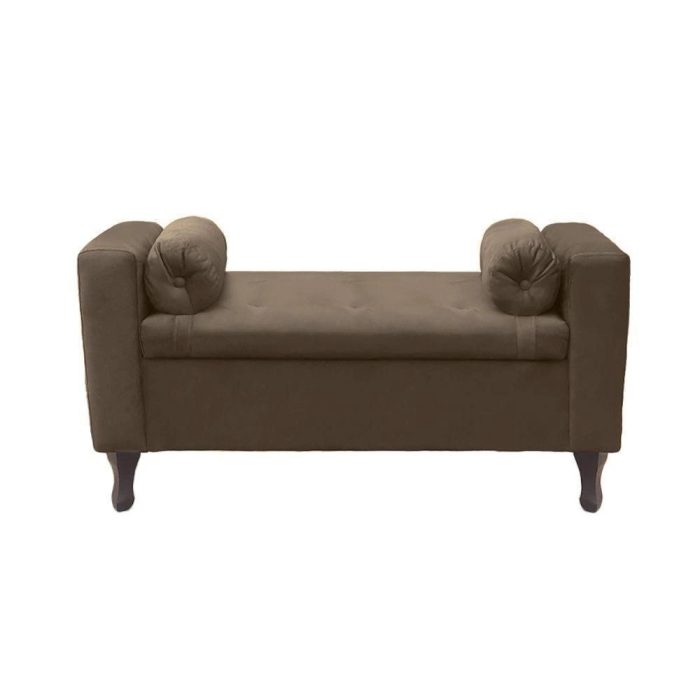 Recamier Bau Rico 140x Suede Cappuccino – Majú Decor - Imagem 1