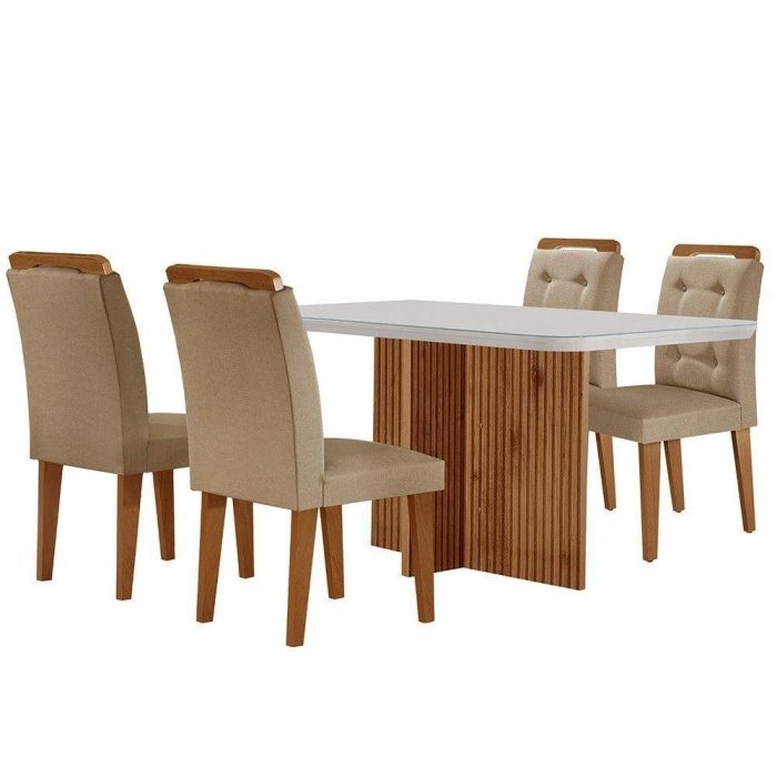 Recamier Baú Casal Com Pés De Madeira Retro 150Cm Marrom - Imagem 2
