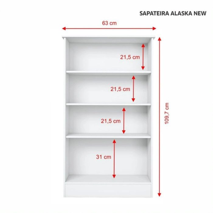 Sapateira 2 Portas 3 Prateleira Alaska Notável Móveis - Imagem 4