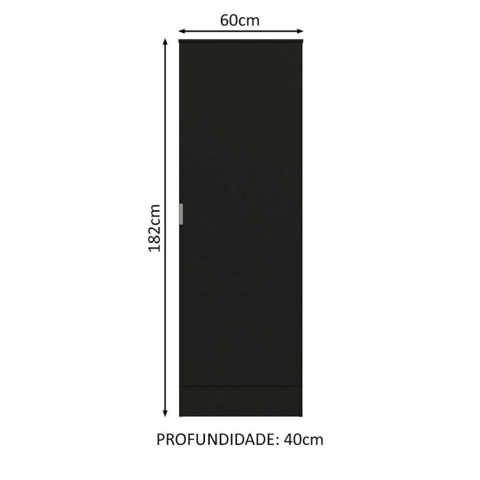 Sapateira Armário Multiúso Madesa Isis 1 Porta – Preto - Imagem 4