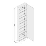 Sapateira Compacta com Espelho e 5 prateleiras para 12 Pares Itabuna – Branco - Imagem 4
