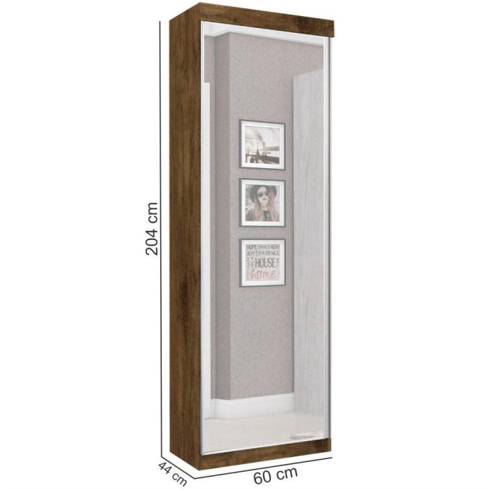 Sapateira Roupeiro Thor J&A Móveis 01 porta com espelho – Jequitibá - Imagem 4