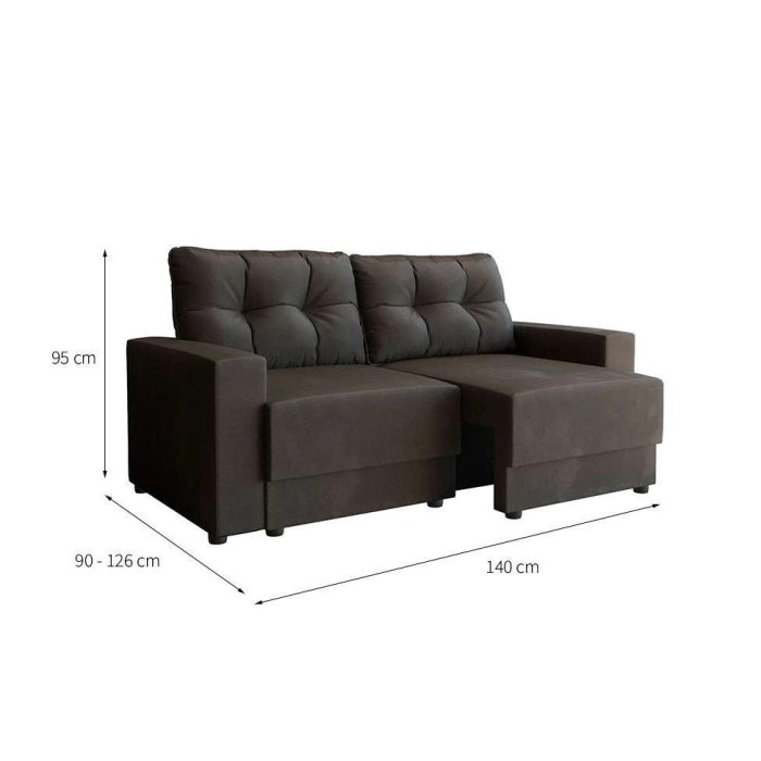 Sofá 2 Lugares Retrátil Lubeck Suede Grafite 140 cm - Imagem 2
