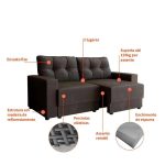 Sofá 2 Lugares Retrátil Lubeck Suede Grafite 140 cm - Imagem 3