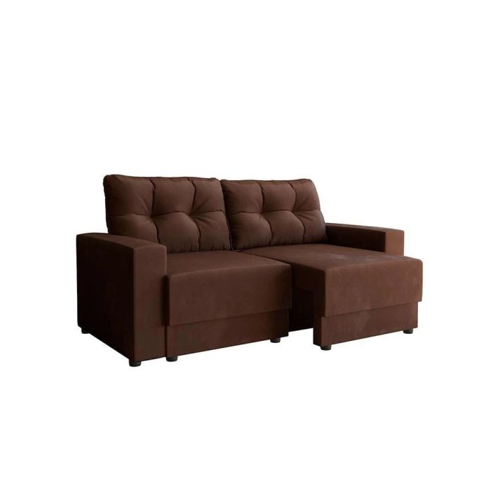 Sofá 2 Lugares Retrátil Lubeck Suede Marrom 140 cm - Imagem 1