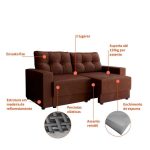 Sofá 2 Lugares Retrátil Lubeck Suede Marrom 140 cm - Imagem 4
