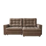 Sofá 3 Lugares Retrátil Lubeck Plush Suede Bege - Imagem 5