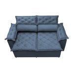 Sofá 3 Lugares Retrátil e Reclinável Cama inBox Compact 1,80m Velusoft Azul - Imagem 4