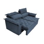 Sofá 3 Lugares Retrátil e Reclinável Cama inBox Compact 1,80m Velusoft Azul - Imagem 5