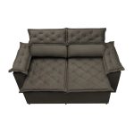 Sofá 3 Lugares Retrátil e Reclinável Cama inBox Compact 1,80m Velusoft Café - Imagem 6