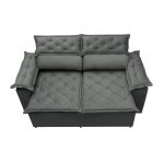 Sofá 3 Lugares Retrátil e Reclinável Cama inBox Compact 1,80m Velusoft Cinza - Imagem 4